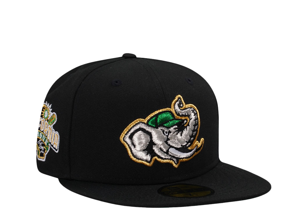 New Era Modesto Athletics Metallic Black Throwback Edition 59Fifty Fitted Gorra