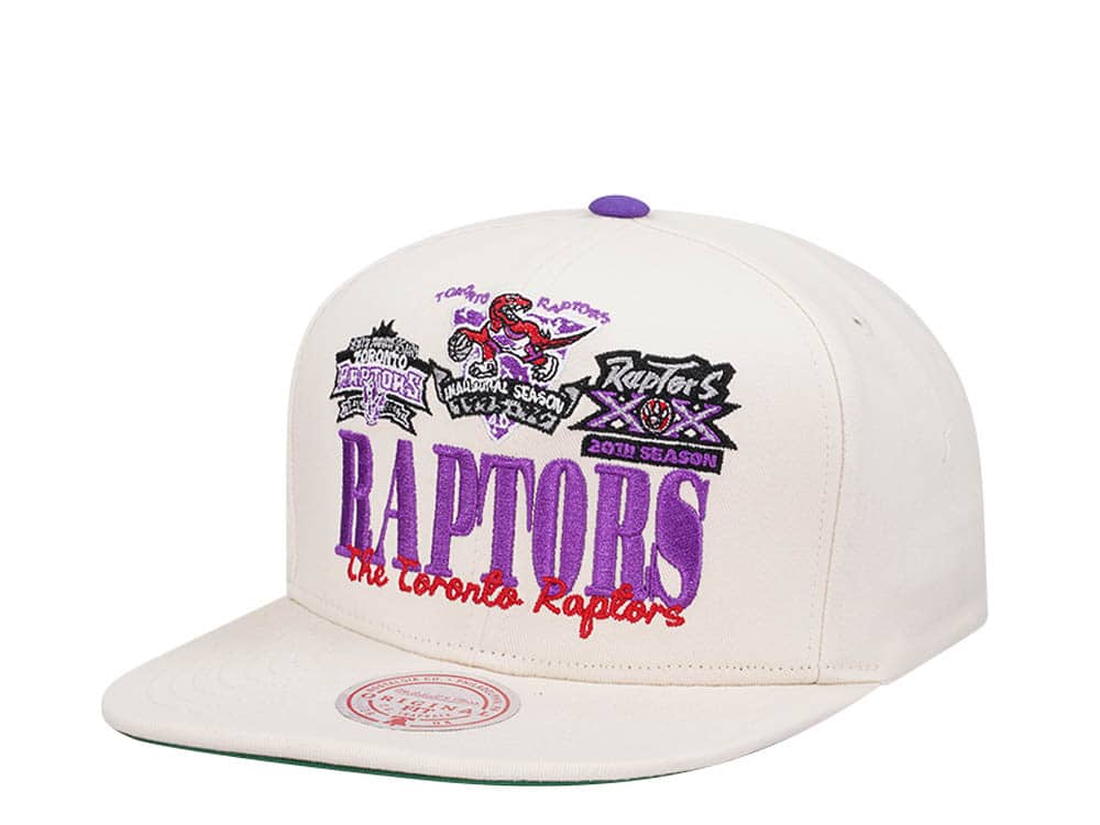 Mitchell & Ness Toronto Raptors Reframe Retro Off White Snapback Gorra