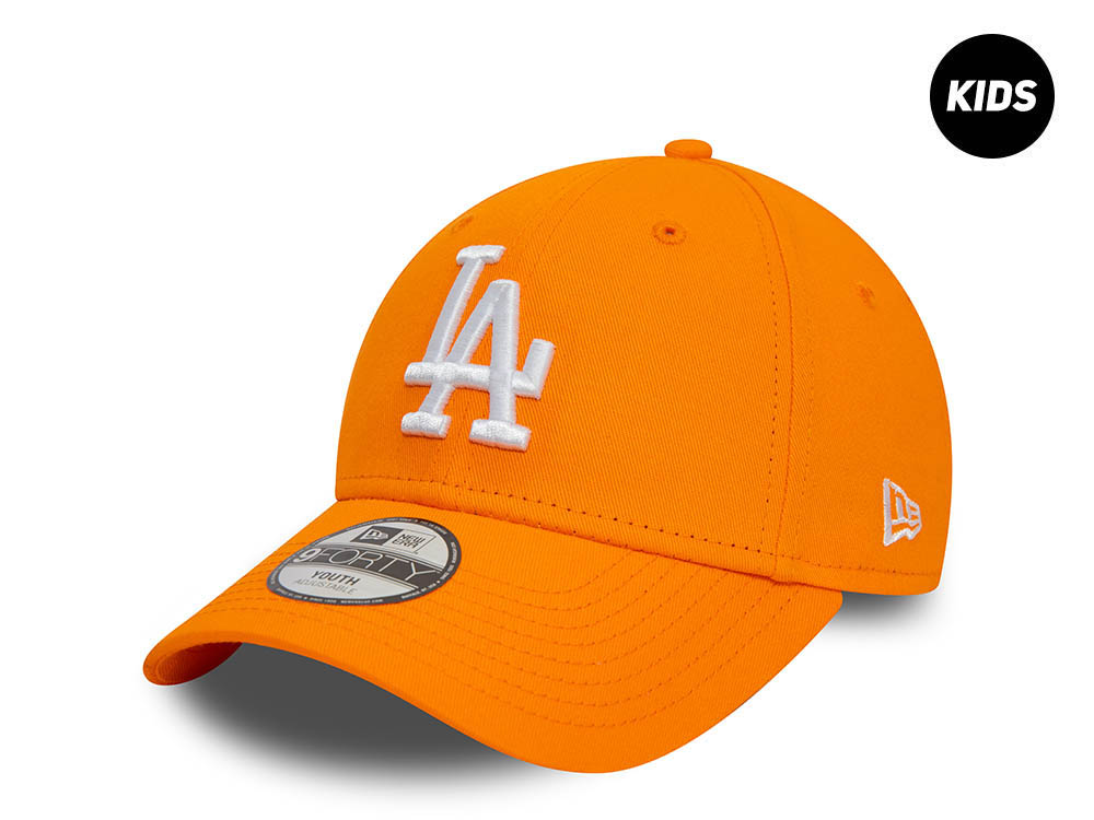 New Era Los Angeles Dodgers League Essential Orange Kids 9Forty Strapback Gorra