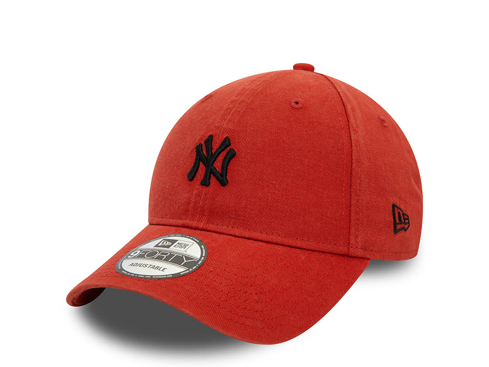 New Era New York Yankees Washed Red 9Forty Strapback Gorra