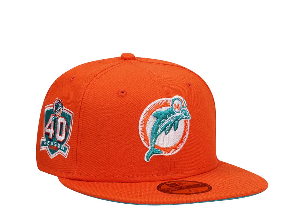 New Era Miami Dolphins 40th Anniversary Orange Edition 59Fifty Fitted Gorra