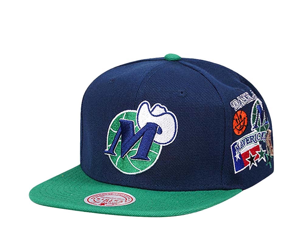 Mitchell & Ness Dallas Mavericks Patch Overload Hardwood Classic Snapback Gorra