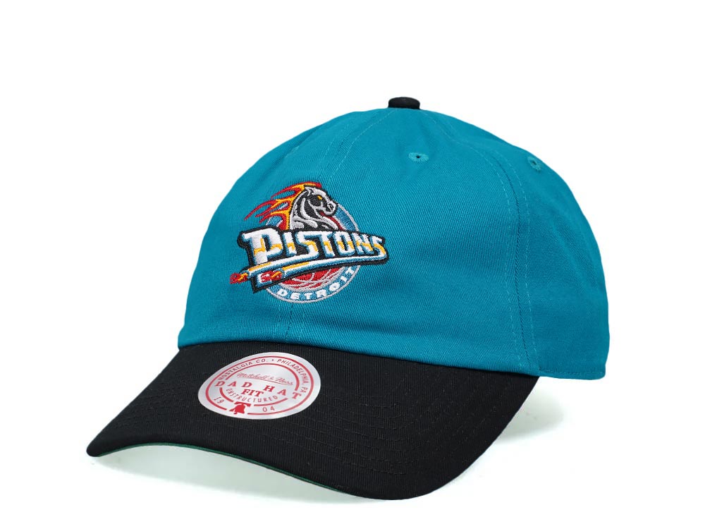 Mitchell & Ness Detroit Pistons Team Two Tone 2.0 Hardwood Classic Dad Strapback Gorra