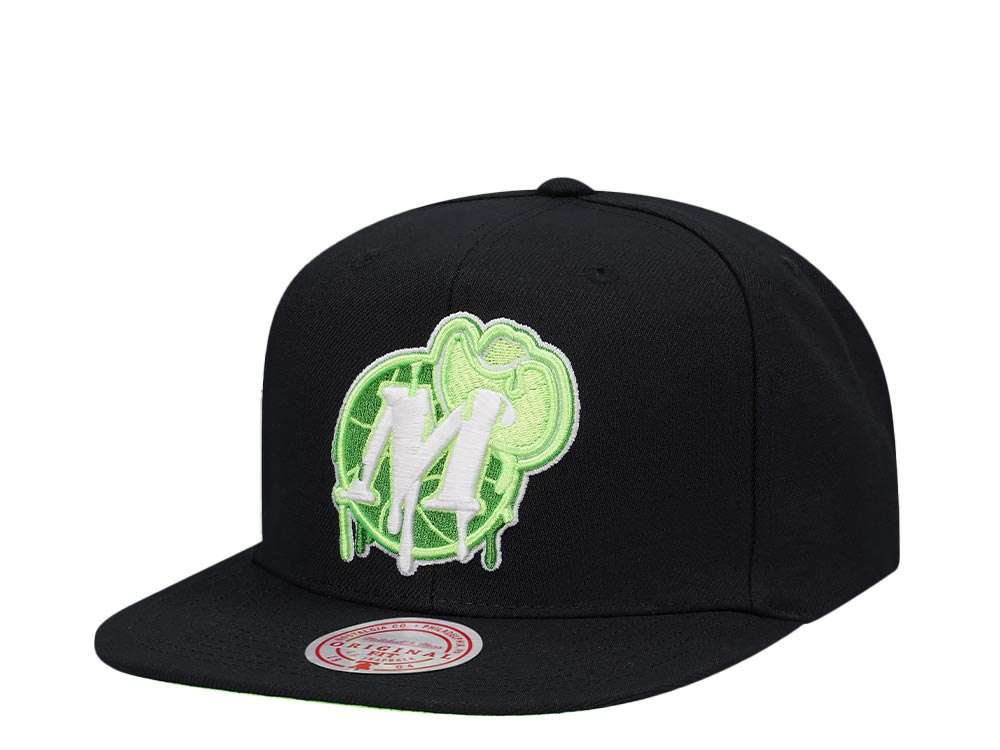 Mitchell & Ness Dallas Mavericks Slime Drip Hardwood Classic Snapback Gorra