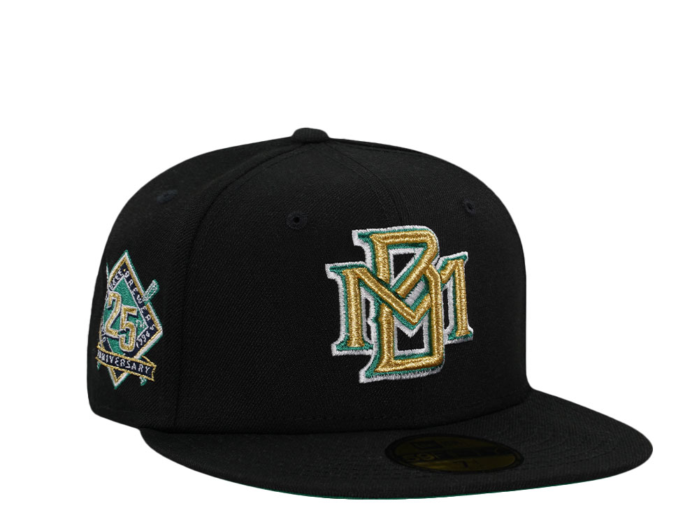 New Era Milwaukee Brewers 25th Anniversary Black Throwback Edition 59Fifty Fitted Gorra