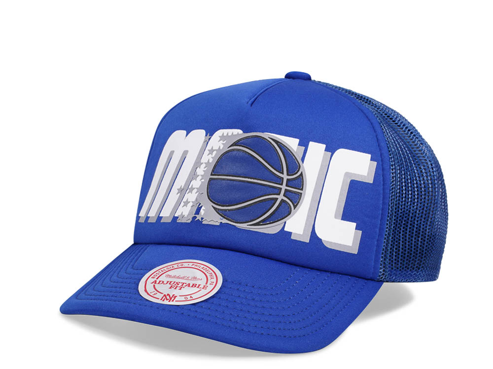 Mitchell & Ness Orlando Magic Blue Billboard Trucker Snapback Gorra