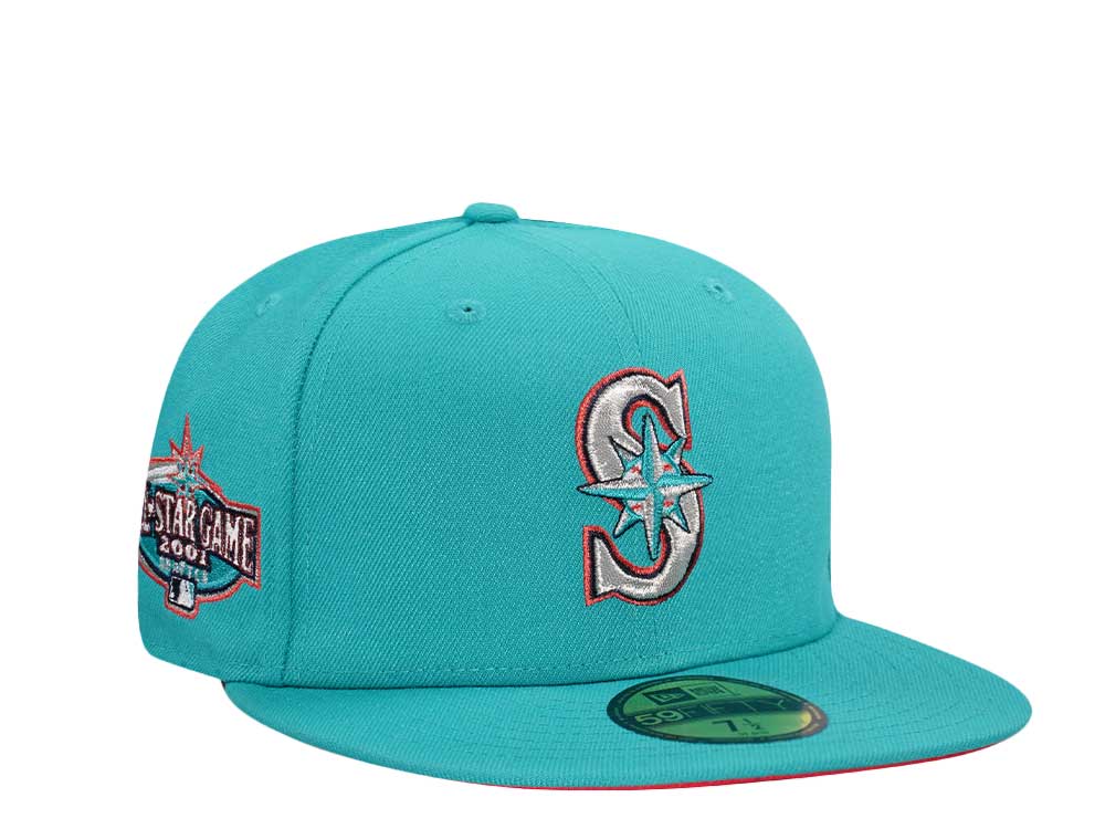 New Era Seattle Mariners All Star Game 2001 Teal Pink Edition 59Fifty Fitted Gorra