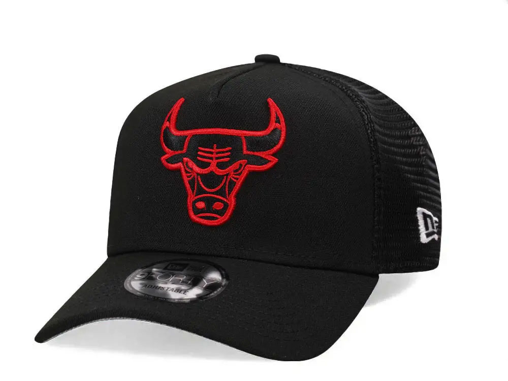 New Era Chicago Bulls Black Trucker A Frame 9Forty Snapback Gorra