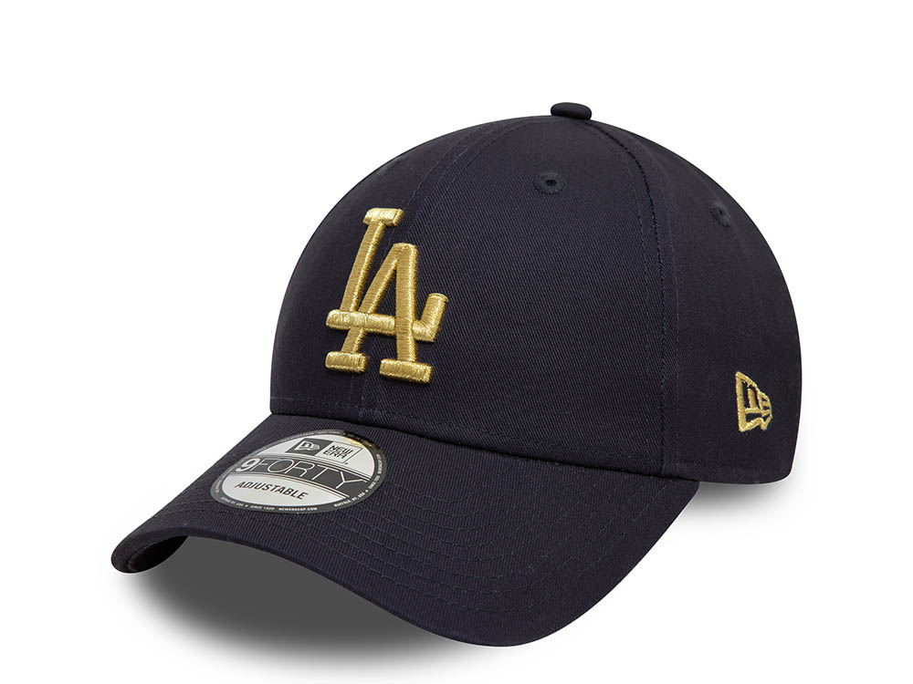 New Era Los Angeles Dodgers Metallic Navy 9Forty Strapback Gorra