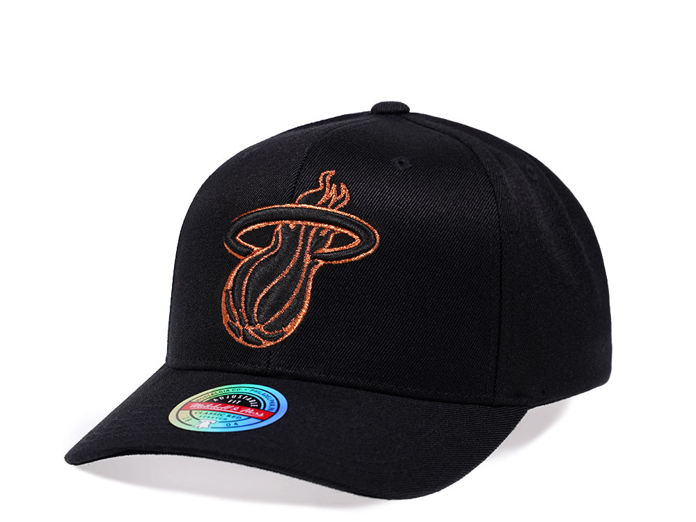 Mitchell & Ness Miami Heat Copper Flash Edition Red Line Flex Snapback Cap