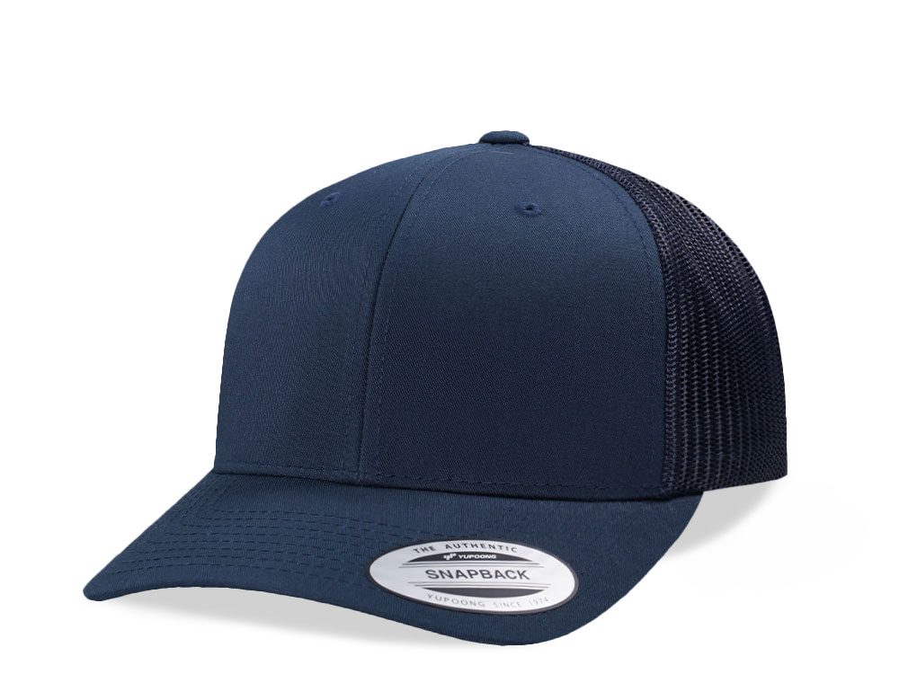 Yupoong Basic Navy Retro Trucker Snapback  Gorra