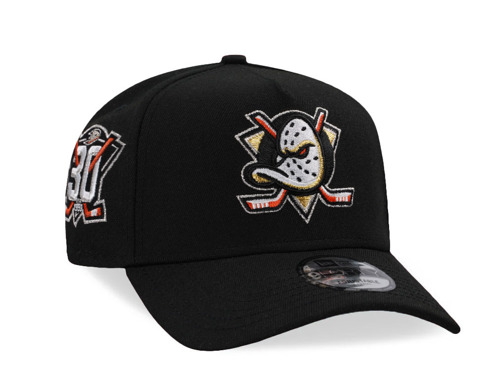 New Era Anaheim Ducks 30th Anniversary Black Edition 9Forty A Frame Snapback Gorra