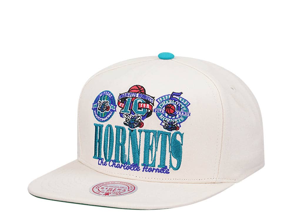 Mitchell & Ness Charlotte Hornets Reframe Retro Off White Snapback Gorra