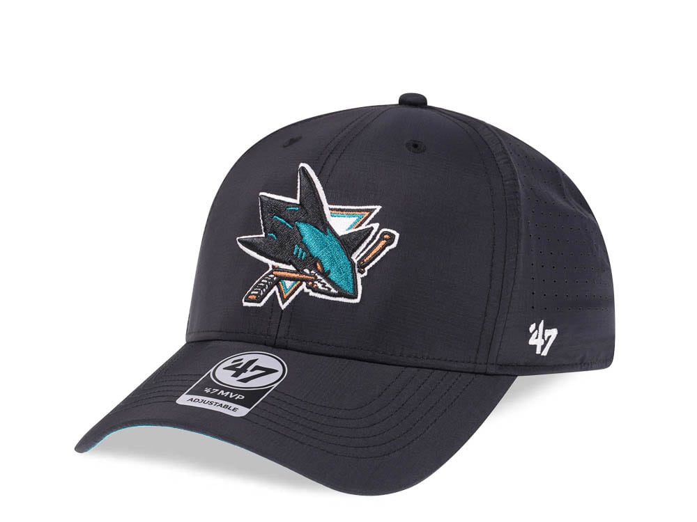 47Brand San Jose Sharks Black Back Line Nylon Strapback Gorra