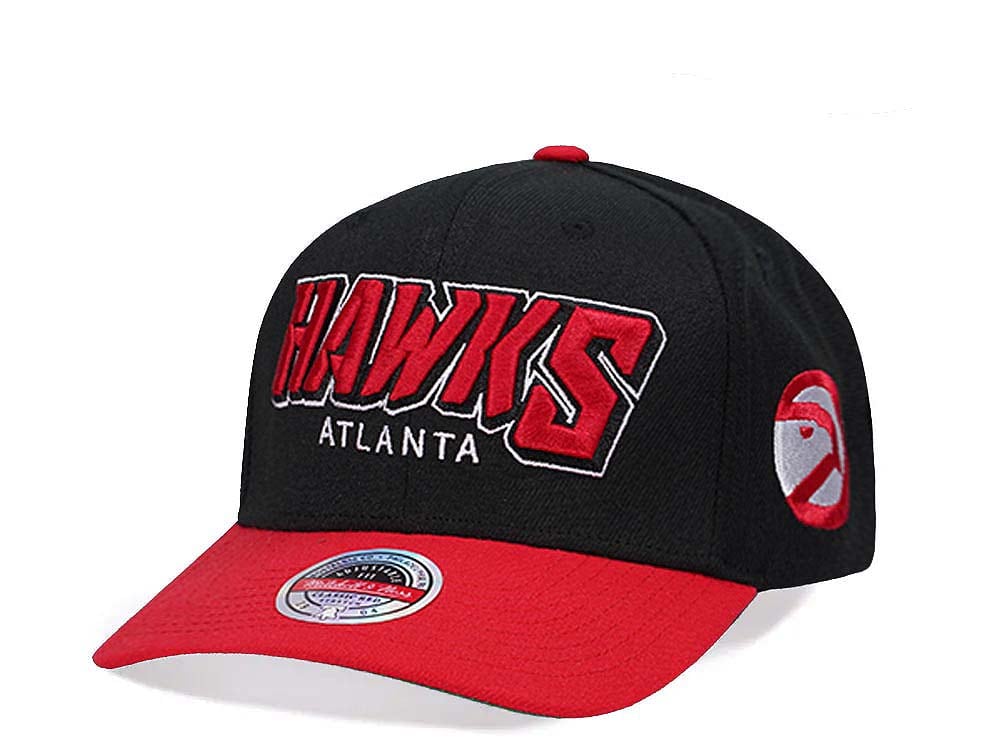 Mitchell & Ness Atlanta Hawks Shredder Stretch Hardwood Classic Red Flex Snapback Gorra