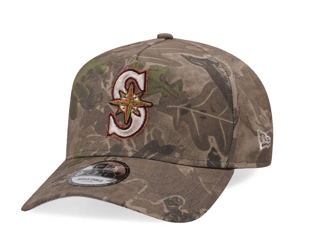 New Era Seattle Mariners Leaf Camo Copper 9Forty A Frame Snapback Gorra