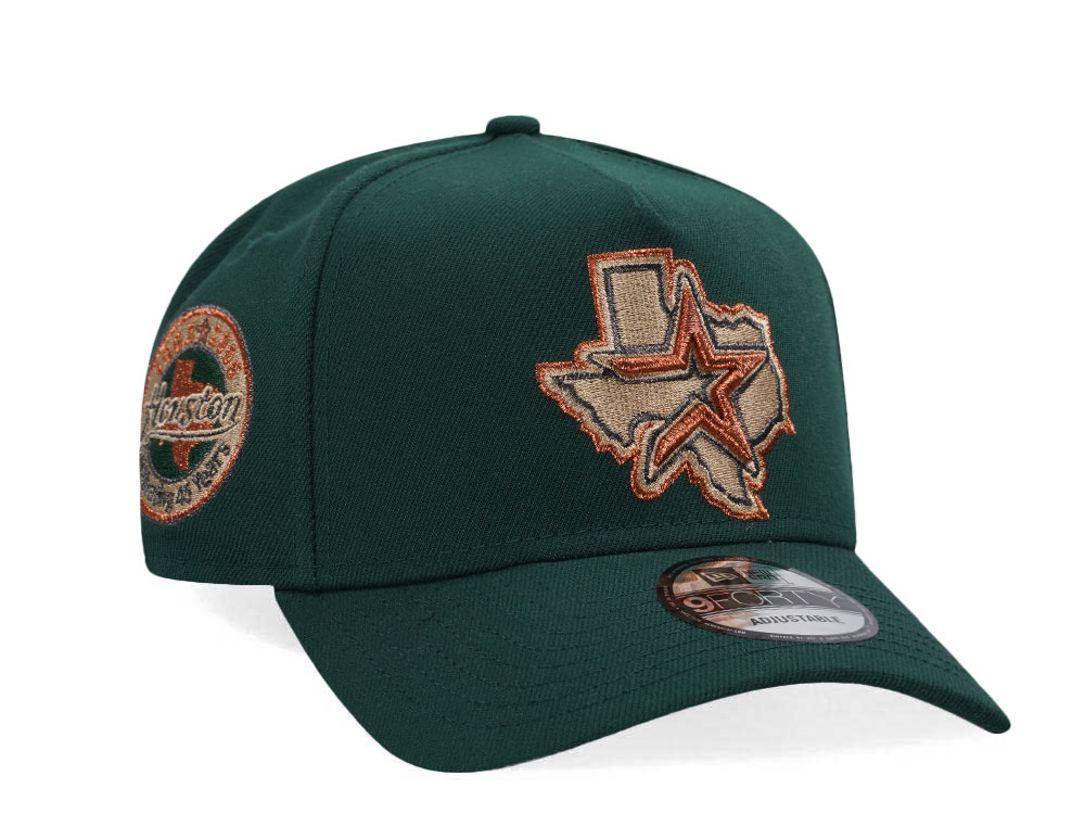 New Era Houston Astros Dark Green Copper Edition A Frame Snapback Gorra