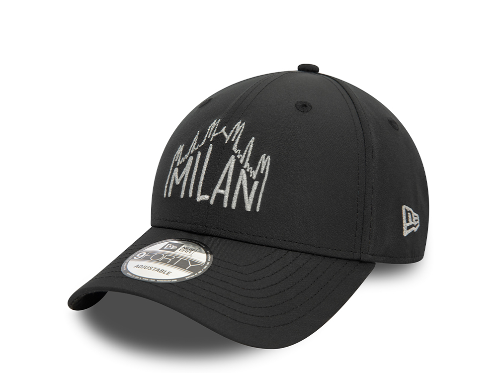 New Era AC Milan Black Reflective 9Forty Strapback Gorra