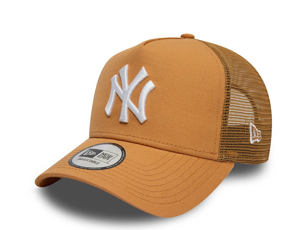 New Era New York Yankees League Essential Brown 9Forty A Frame Trucker Snapback Gorra