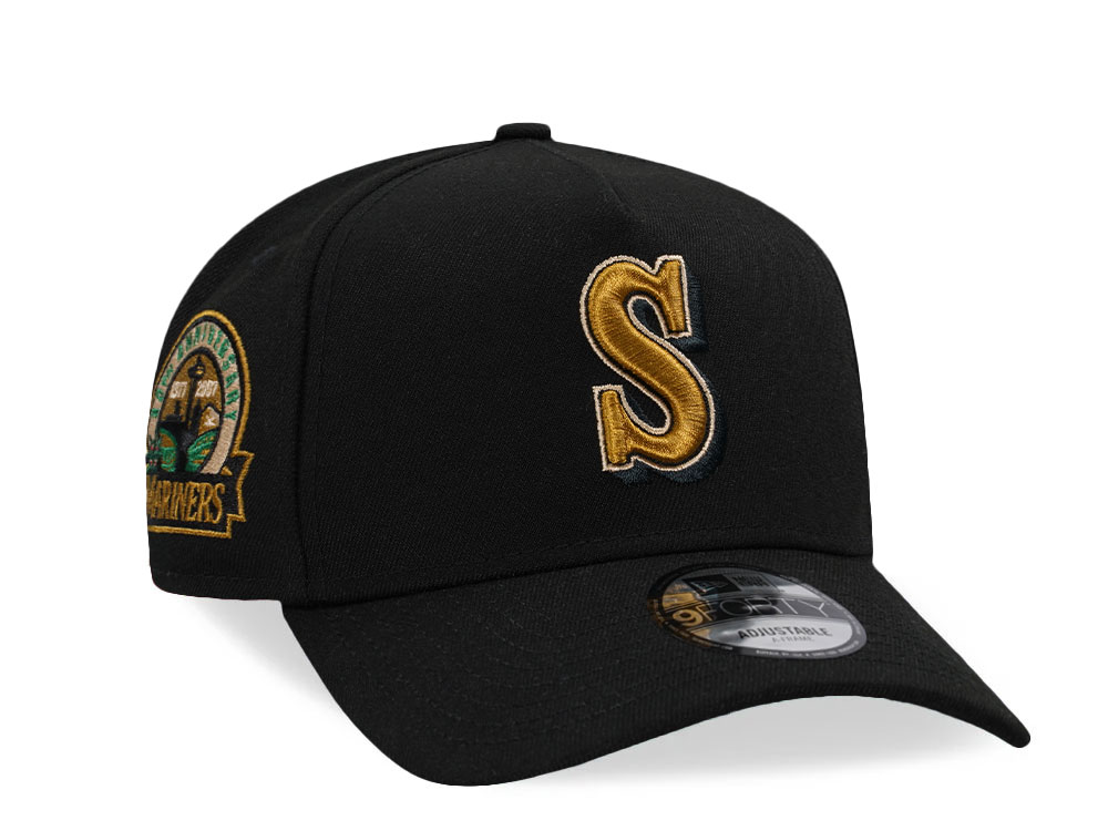 New Era Seattle Mariners 30th Anniversary Cheviot Gold Edition 9Forty A Frame Snapback Gorra