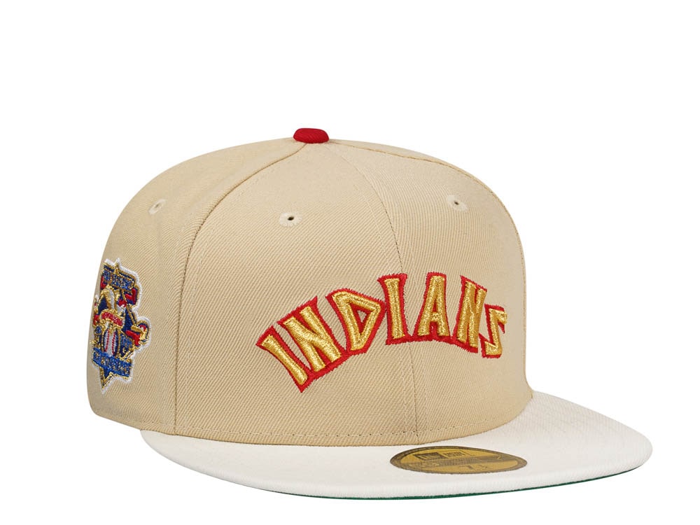 New Era Cleveland Indians 100 Seasons Vegas Gold Two Tone Edition 59Fifty Fitted Gorra