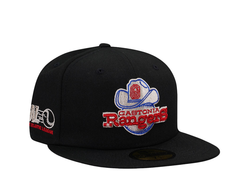 New Era New Gastonia Rangers Black Throwback Edition 59Fifty Fitted Gorra