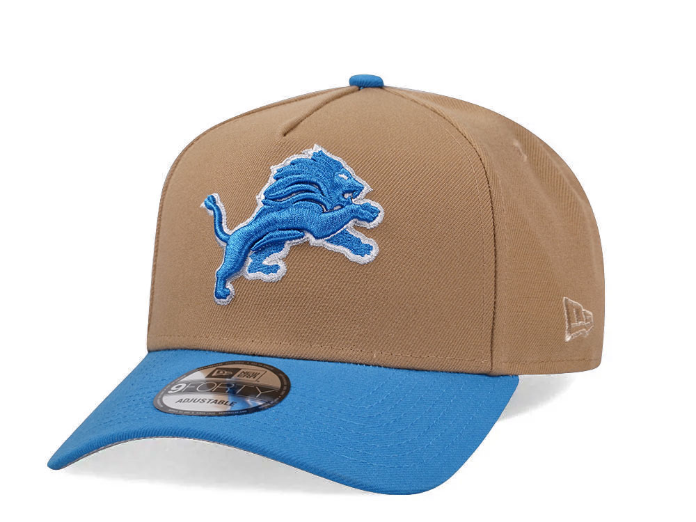 New Era Detroit Lions Khaki Two Tone Edition 9Forty A Frame Snapback Gorra