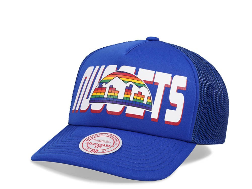 Mitchell & Ness Denver Nuggets Blue Billboard Trucker Snapback Gorra