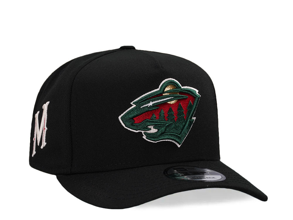 New Era Minnesota Wild Black Classic 9Fifty A Frame Snapback Gorra