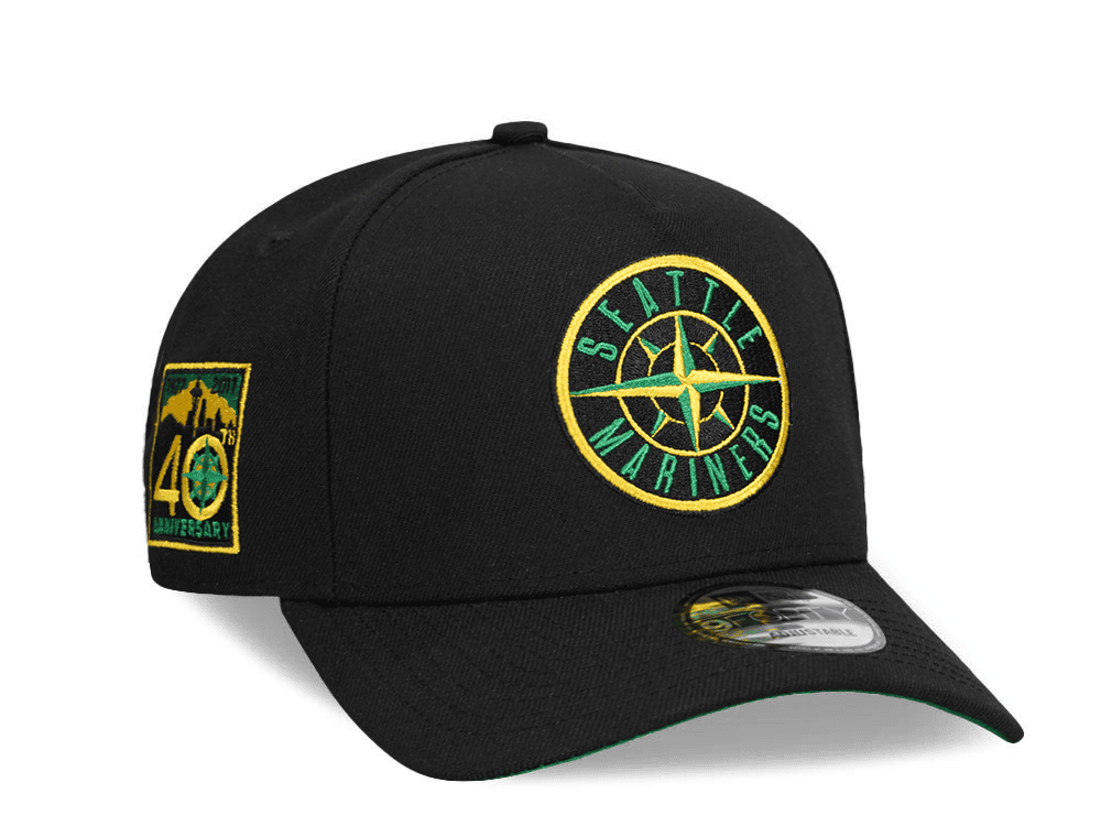 New Era Seattle Mariners 40th Anniversary Throwback Black Edition 9Forty A Frame Snapback Gorra