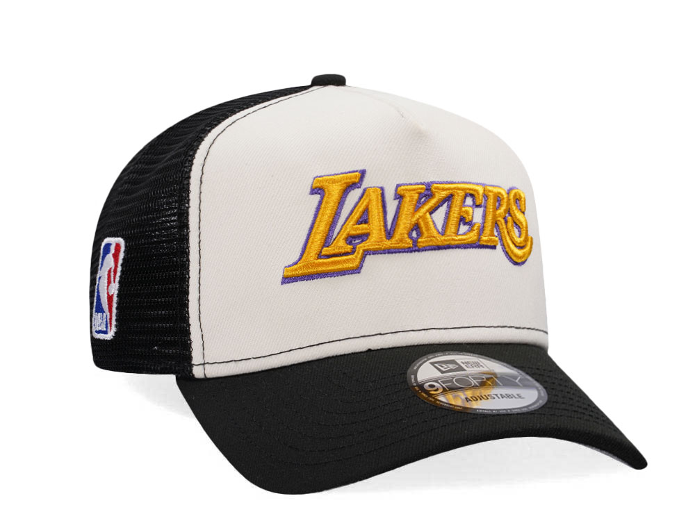 New Era Los Angeles Lakers Chrome Black Edition Trucker A Frame Snapback Gorra