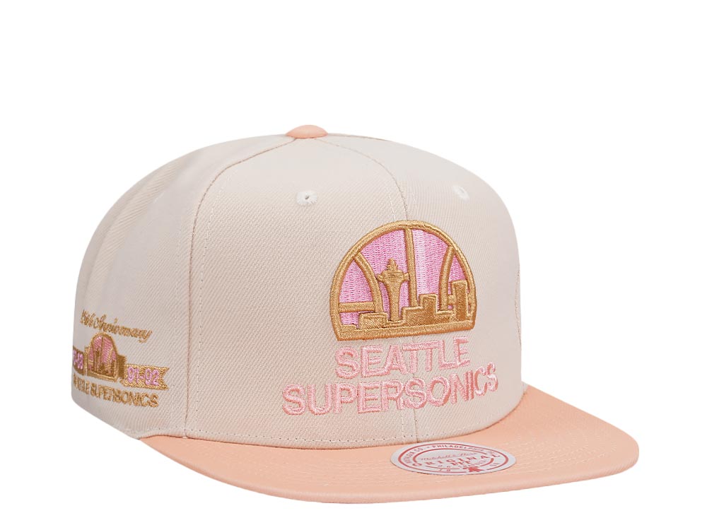 Mitchell & Ness Seattle Supersonics 25th Anniversary Lovers Lane Two Tone Hardwood Classic Snapback Gorra