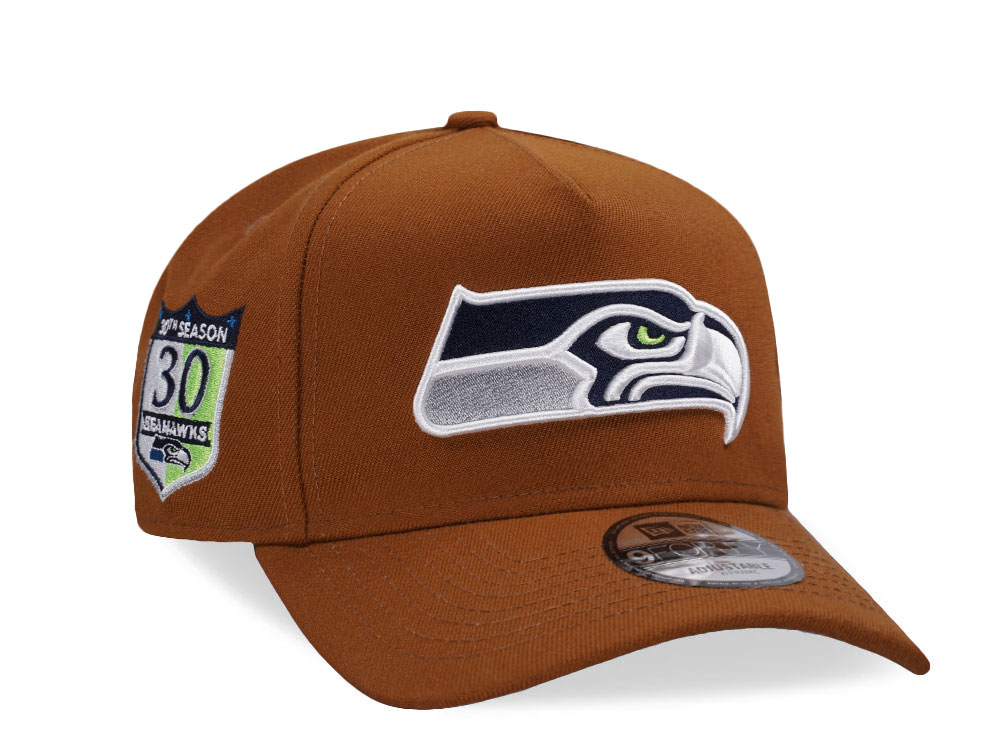 New Era Seattle Seahawks 30th Season Edition Brown 9Forty A Frame Snapback Gorra