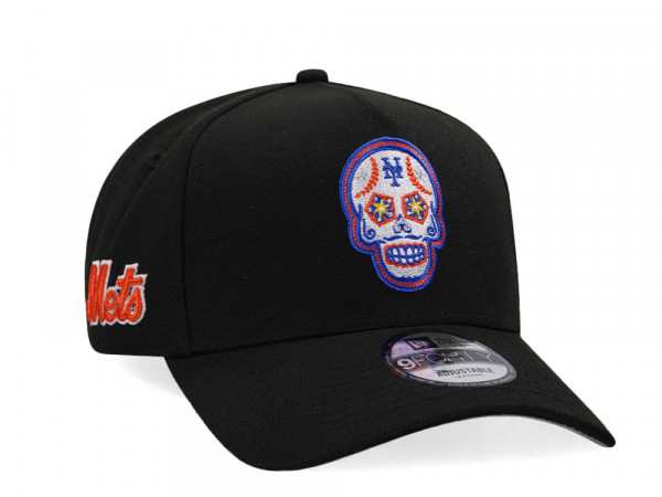 New Era New York Mets Skull Black Classic Edition A Frame 9Forty Snapback Cap