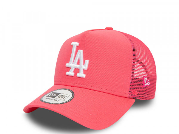 New Era Los Angeles Dodgers Pink A Frame Trucker Snapback Cap