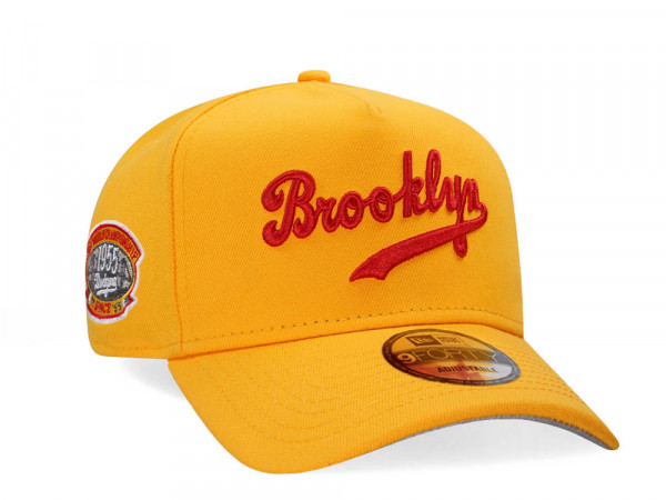 New Era Brooklyn Dodgers 1st World Championship Yellow Classic A Frame 9Forty Snapback Cap