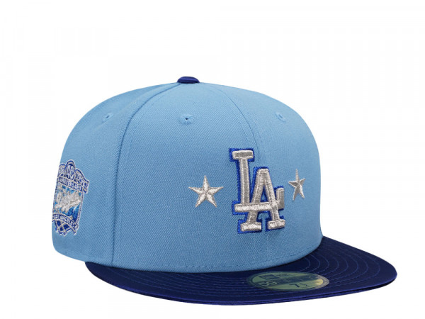 New Era Los Angeles Dodgers 40th Anniversary Spring Blue Satin Brim Two Tone Edition 59Fifty Fitted Cap