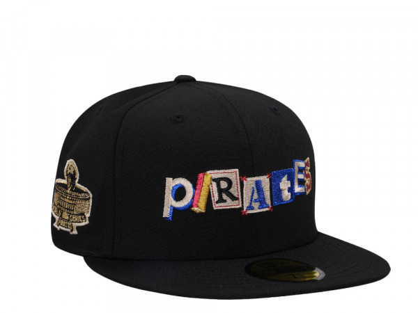 New Era Pittsburgh Pirates Black Metallic Letters Edition 59Fifty Fitted Cap