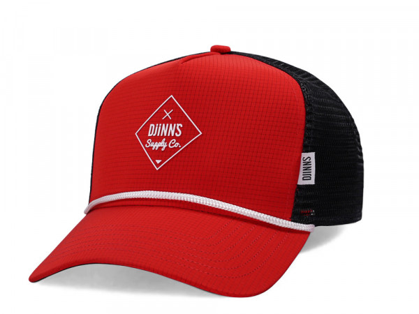 Djinns Rubber Ripstring Red Trucker Snapback Cap