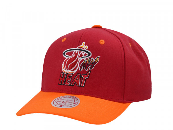 Mitchell & Ness Miami Heat Two Tone Pro Crown Fit Snapback Cap