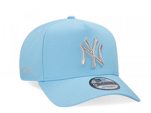 New Era New York Yankees Blue Metallic 9Forty A Frame Snapback Cap