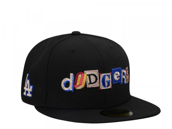 New Era Los Angeles Dodgers Black Metallic Letters Edition 59Fifty Fitted Cap