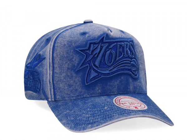 Mitchell & Ness Philadelphia 76ers Washed Out Vintage Pro Crown Fit Snapback Cap