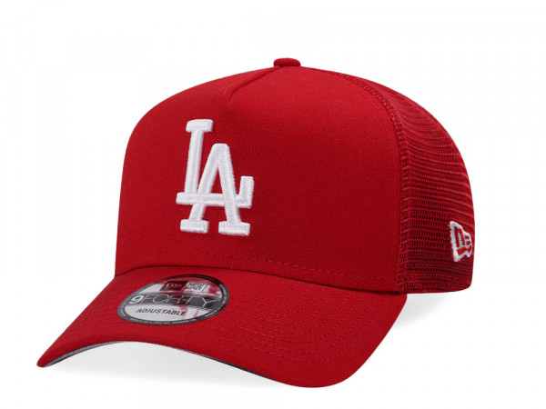 New Era Los Angeles Dodgers Red Classic Trucker A Frame 9Forty Snapback Cap