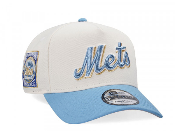 New Era New York Mets 25th Anniversary Chrome Gold Edition A Frame 9Forty Snapback Cap