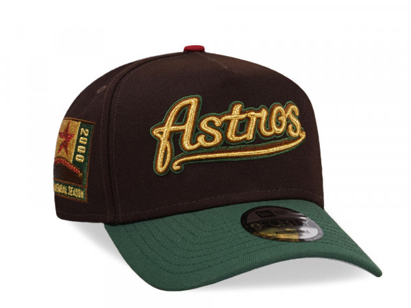 New Era Houston Astros Inaugural Season 2000 Burnt Gold Two Tone Edition 9Forty A Frame Snapback Cap