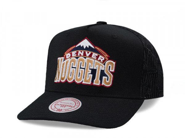 Mitchell & Ness Denver Nuggets Black Monogram Trucker Edition Snapback Cap