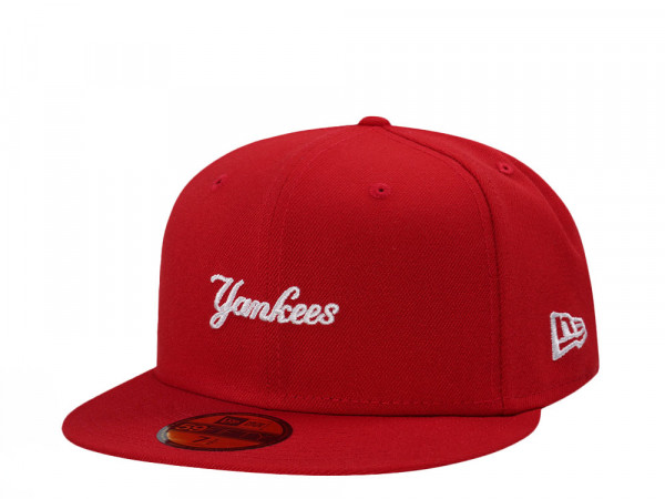 New Era New York Yankees Mini Script Red Edition 59Fifty Fitted Cap
