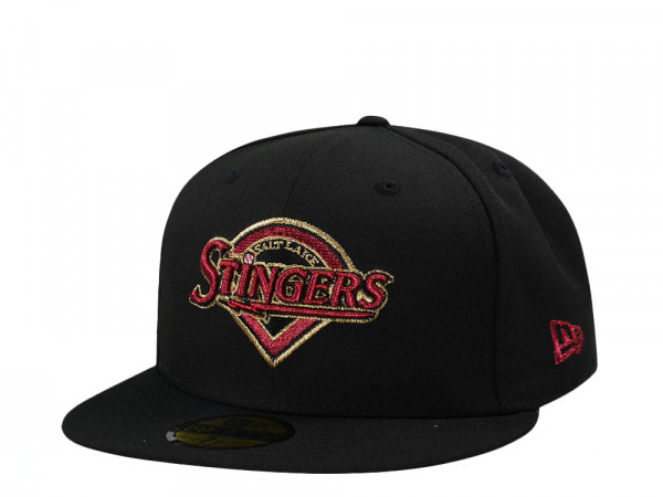 New Era Salt Lake Stingers Black Throwback Edition 59Fifty Fitted Cap