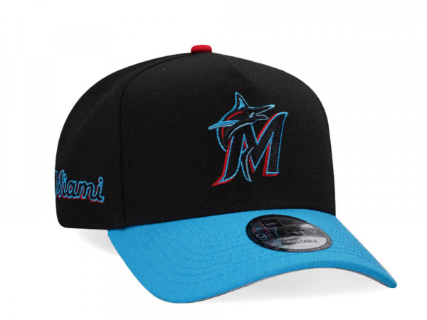 New Era Miami Marlins Black Two Tone Edition A Frame 9Forty Snapback Cap